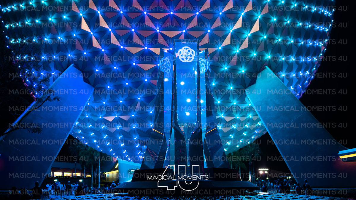 Spaceship Earth at Night: Captivating Epcot Entrance Photo