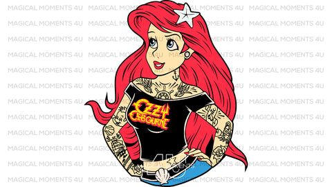 Disney Princess, Little Mermaid SVG, Ariel Rock SVG File, Digital Download, PNG, JPG, DXF